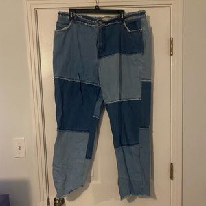 Eloquii patchwork denim jeans in size 16